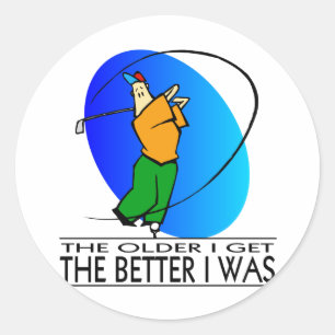 Golfer's  Birthday Classic Round Sticker
