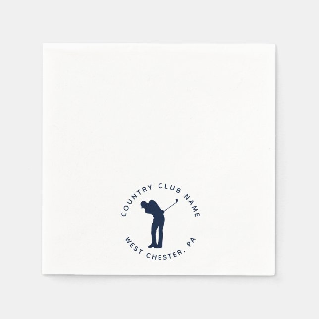 Golfers Country Club Players Custom Navy Napkin (Front)