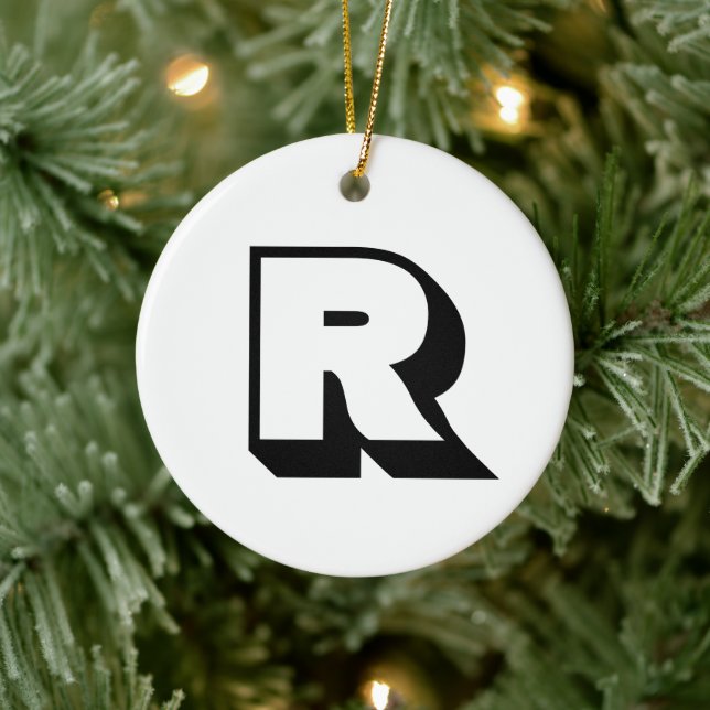 Golfer's Custom Monogram Photo Template Ceramic Ornament (Tree)
