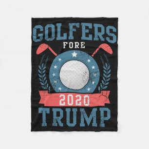 Golfers For Trump Election Golf Golfing Republican Fleece Blanket