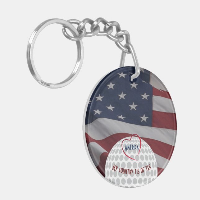 Golfer's Gift w/ Initials  Keychain (Front Left)