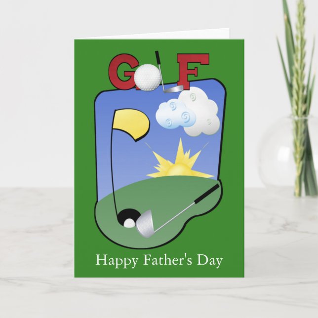 Golfers Happy Fathers Day or Personalise Card (Front)