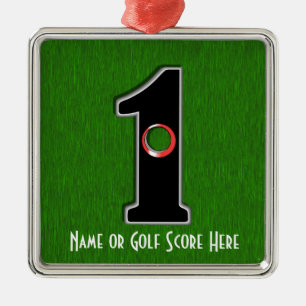 Golfers Hole in One. Luck or Skill? Metal Ornament
