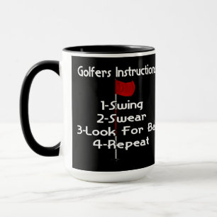 Golfers Instructions Humour Mug
