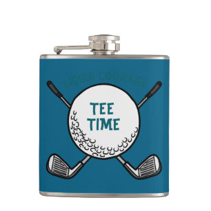 Golfers Liquid Courage "Tee Time" Hip Flask