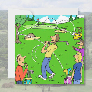 Golfer's Lucky Golf Shot Cartoon