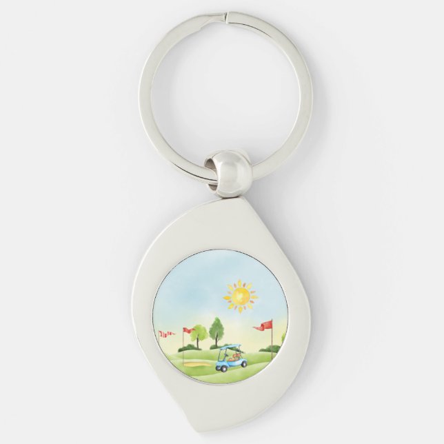 Golfer's Metal Keychain (Front)