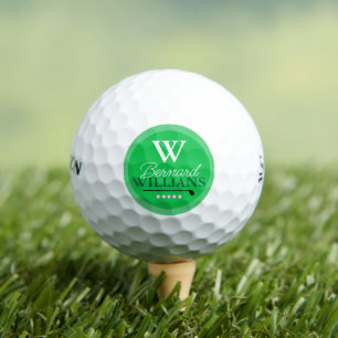 Golfer's Monogram Monogrammed Green Golf Balls