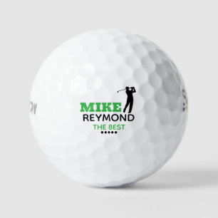 Golfer's Name - Elegant Golfer Green Mark  Golf Balls