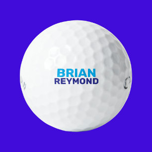 Golfers Simple Blue Bold Name Golf Balls