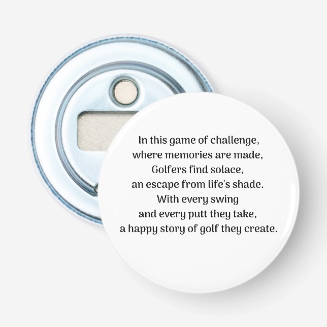 Golfer's thrill bottle opener (Front)