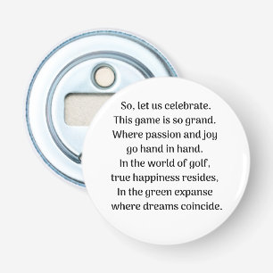 Golfer's thrill bottle opener