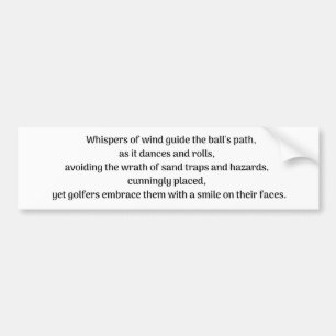 Golfer's thrill bumper sticker