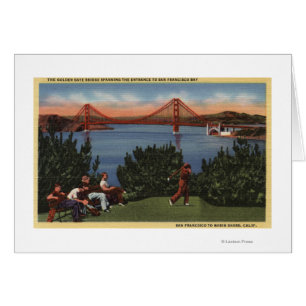 Golfers with Golden Gate Bridge in Background