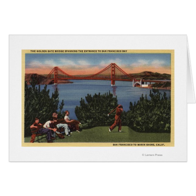 Golfers with Golden Gate Bridge in Background (Front Horizontal)