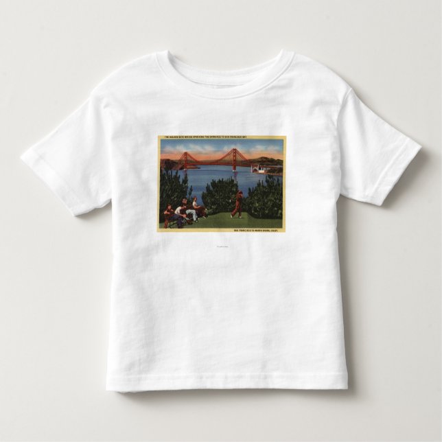 Golfers with Golden Gate Bridge in Background Toddler T-Shirt (Front)