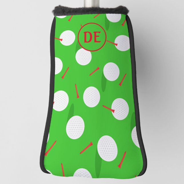 Golfing Addict Golf Course Pattern Monogram Head Cover (Rotate 90)
