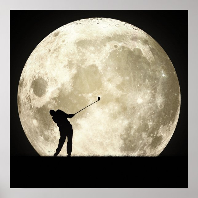 Golfing At Night Poster (Front)
