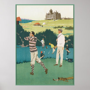 Golfing at the Club Poster