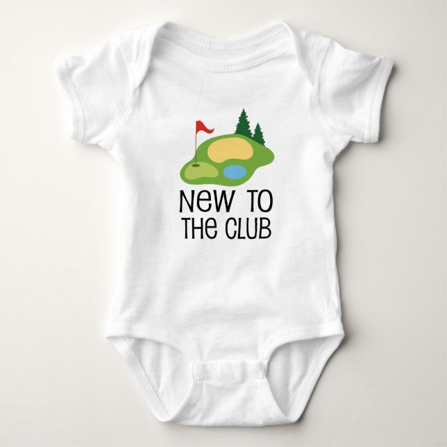 Golfing Baby New to the Club Baby Bodysuit (Front)