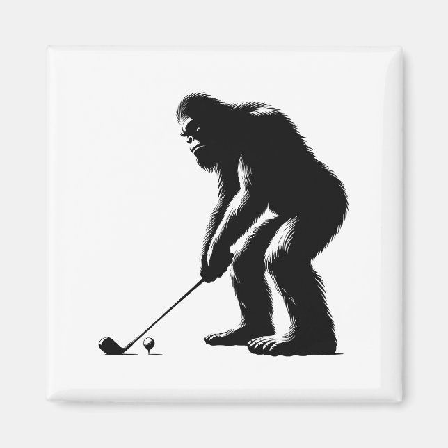 Golfing Bigfoot Magnet (Front)