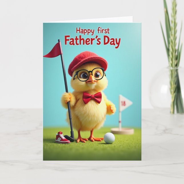 Golfing Bird Fathers Day Card (Front)