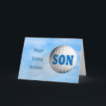 Golfing birthday card for Son<br><div class="desc">A great fun card for a golfer or a golf occasion. A golf ball flying through the air.</div>