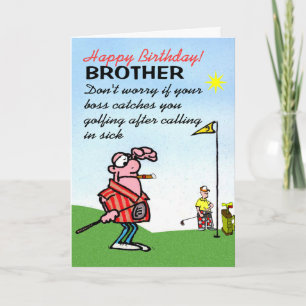 Golfing brother birthday card