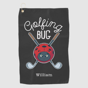 Golfing Bug Cute Outdoor Sports Golf Gag Novelty Towel