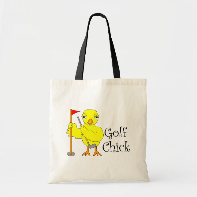 Golfing Chick Text Tote Bag (Front)
