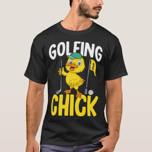 Golfing Chick Women Cute Golfing Ladies Golf T-Shirt (Front)