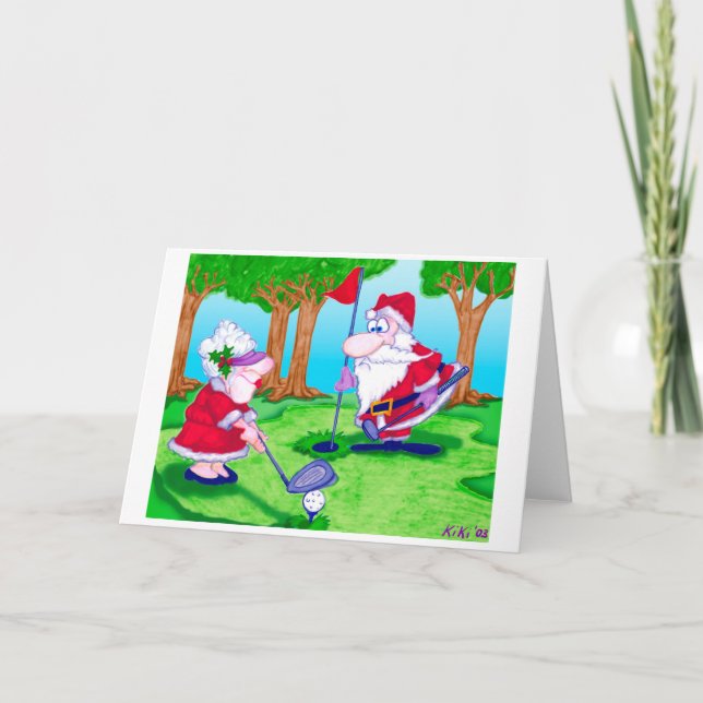 Golfing Claus' Holiday Card (Front)