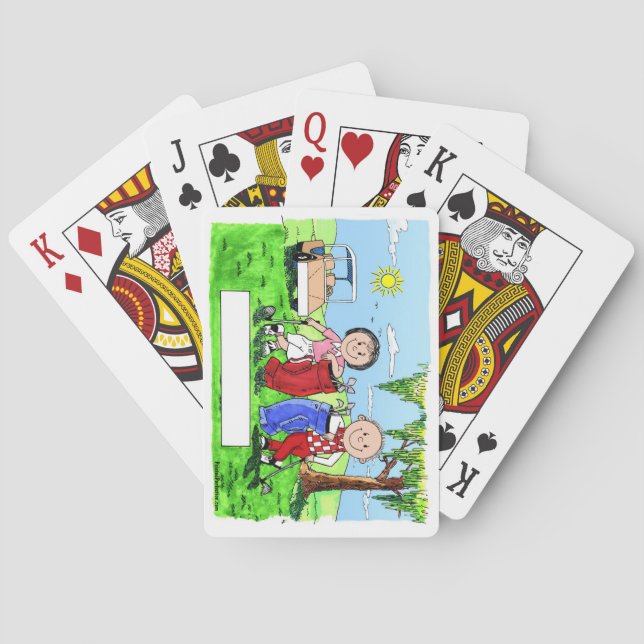 Golfing Couple - Personalised Cartoon Playing Cards (Back)