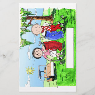 Golfing Couple - Personalised Cartoon Stationery