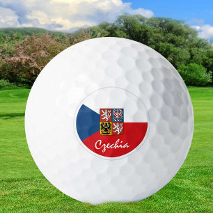 Golfing Czechia & Czech Republic Flag / Golf Ball