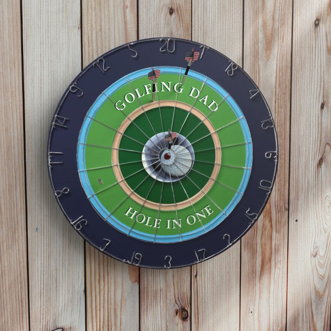 Golfing Dad Hole In One Golfers Dartboard (For when it's too wet to go out on the course, treat the Golfing Dad (or mom) to this dartboard)