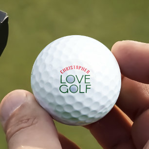 Golfing Dad Name Monogrammed Love Golf Balls