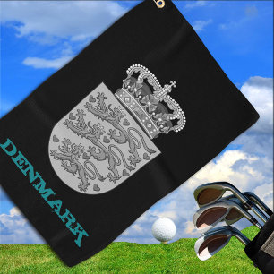 Golfing Denmark & Danish coat of arms / flag Golf Towel