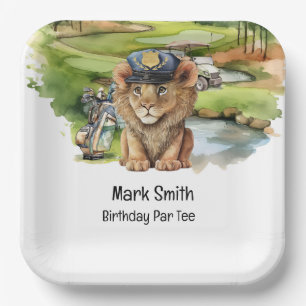 Golfing Detectives Unite: A Birthday Adventure  Paper Plate