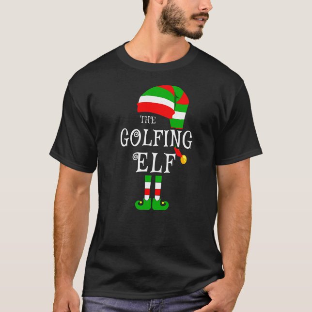 Golfing Elf Family Christmas Matching Pyjamas Grou T-Shirt (Front)