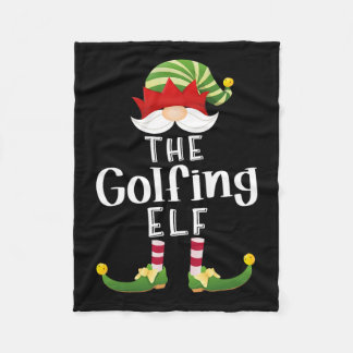 Golfing Elf Group Christmas Funny Pajama Party  Fleece Blanket