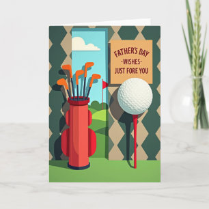 Golfing Fathers Day Wishes Card