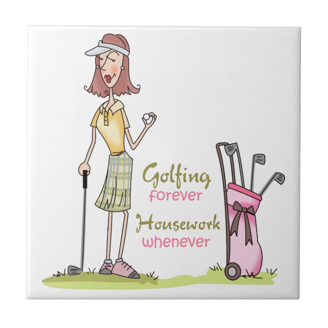 Golfing Forever Ceramic Tile (Front)