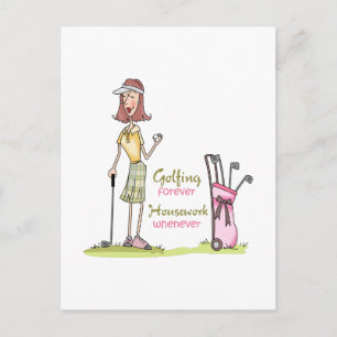 Golfing Forever Postcard