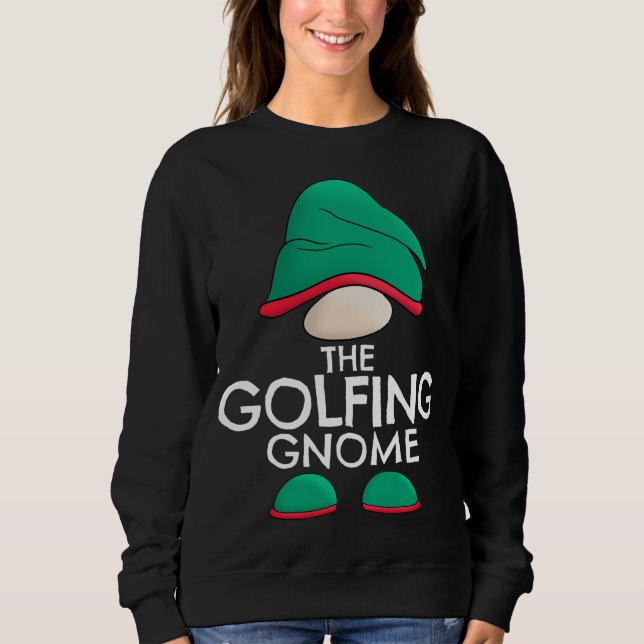 Golfing Gnome Matching Family Christmas Pajama Out Sweatshirt (Front)