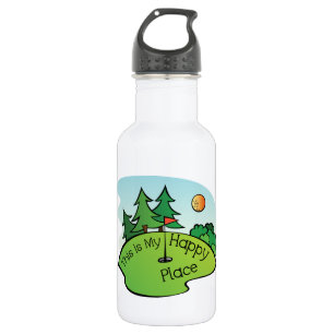 Golfing Golf Course Hole Happy Place 532 Ml Water Bottle