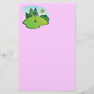 Golfing Golf Course Hole Happy Place Stationery