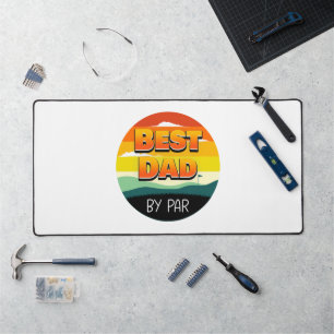 Golfing Golfer Dad Best Dad By Par Desk Mat