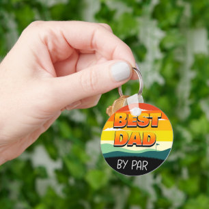 Golfing Golfer Dad Best Dad By Par Key Ring