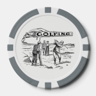 Golfing Golfer Golf Vintage Golf Player Tournament Poker Chips